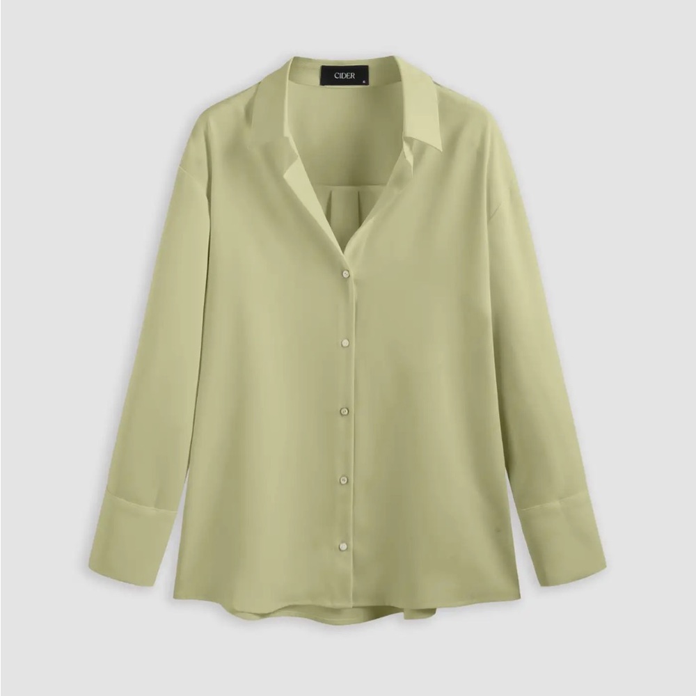 NWT Cider Green Button Down Blouse